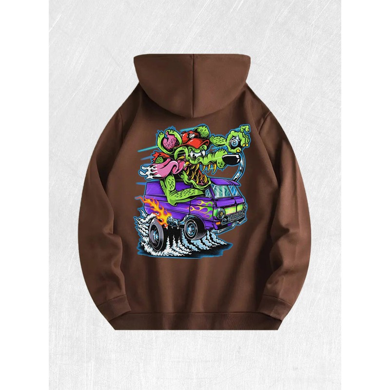Rat Fink Van Graphic Hoodie 100% Cotton US Warehouse 7