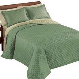 Collections Etc Classic Elegant Reversible 3-Piece Bedspread Set