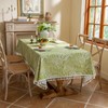 Rakila Rectangle Vintage Cotton Linen Tablecloth with Stitching Tassels Washable