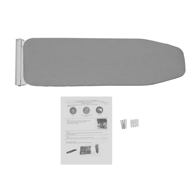 Wall Mounted Ironing Board, 39"x12" Compact Mount Fold Down Iron