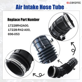 AUCERAMIC 17228R42A00 Air Intake Hose Tube Fit 2008-2012 for Honda Accord EX EX-L LX LX-S L4 2.4L Fit 2012-2015 for Honda Crosstour EX EX-L L4 2.4L Hatchback Replaces # 17228-R42-A00 696-053