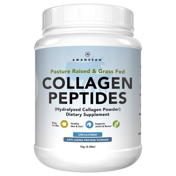 Collagen Peptides Powder XL 2.2lbs. Grass-Fed Hydrolyzed Collagen Protein. Paleo & Keto Friendly. Bovine Hydrolysate. Unflavored, Gluten-Free, Non-GMO. 18 Amino Acids. Enzymatically Processed.