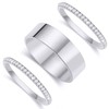 WEDDINEN 3-Pack Ouras Ring Stack Silver Stacking Rings for Ouras