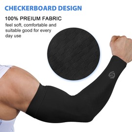 SHINYMOD Cooling Arm Sleeves 2018 Upgraded Version 1 Pair/3 Pairs UV Protection Arm Sun Visor Tattoo Cover Sleeve Men Women Cycling Driving Golf Running, 3 pairs black + white + orange