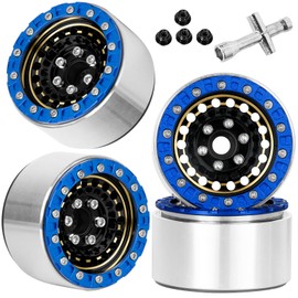 RCYouHott RC 1.9 Beadlock Wheels Rim 4pcs Suit for 1/10 SCX10 90046 AXI03007 TRX4 TRX6 VS4-10 Gen7 Gen8 MST CFX D90 RC Crawler Car,1.9 Beadlock Wheel Rims,Brass & Alloy Deep Dish Wheel,Black