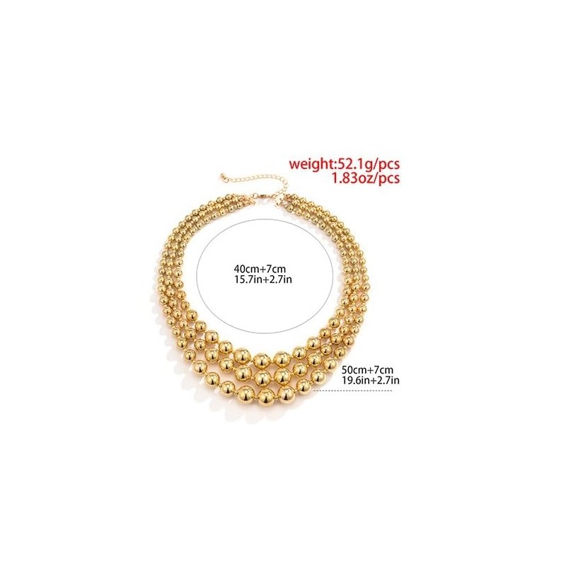 ChungLong0593 Punk Layered Chunky Beaded Choker Women's Hip Hop Statement
