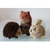 Woodland Animals cone cone/wood bristle Christmas Decoration set of 3