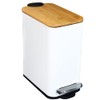 SIDIANBAN Bathroom Trash Can with Bamboo Lid Soft Close and
