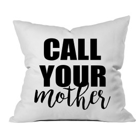 Oh, Susannah Call Your Mother Black 18x18 Inch Throw Pillow Cover Dorm Room Accessories Graduation Party Supplies 2018 College Gifts