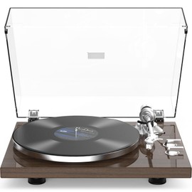 Record Player for Vinyls Turntables Wireless Output Connectivity Belt-Drive 33 45 RPM Speed Phono Line USB Digital to PC Recording MM Audio Cartridge Stylus Adjustable Counterweight Vintage Brown