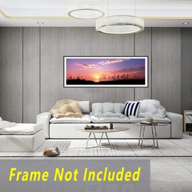 Niwo ART - Sunset and Lake - Beautiful Natures, Removable Wall Sticker | Self-Adhesive Wallpaper (72"x24")