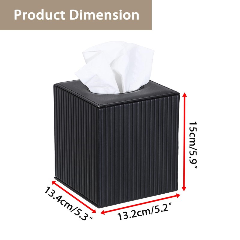 Sumnacon PU Leather Tissue Box Cover Modern Square Tissue Box
