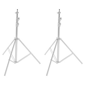 9.2 ft/2.8m Stainless Steel Photography Light Stand 2Pcs, 33.07-44.09lbs Load-Bearing Heavy Duty Tripod Stand 3.77-9.19ft Height Adjustable Photography Tripod Stand, for Strobe, LED Video Light
