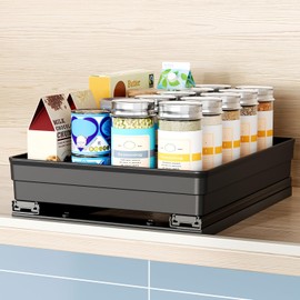 Nieifi Vertical Spice Rack Pull Out-Spice Racks for Inside Cabinets-8-1/4 inch Wide-Suitable for Cabinets Larger Than 12 inches High-Seasoning Kitchen Organizer-8.26" W x 10.6" D x 2.7" H-1 Pack