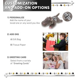 DolliBu Wild Hippo Stuffed Animal with Silver Cross Plush - Religious Baby Baptism Gifts for Boys and Girls, Dedication Christening Gifts Plush Prayer Toy Healing Stuffed Animal - 11 Inches