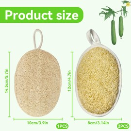 3 Stück Peeling Luffa Schwamm Körper Natürliche,Luffa Schwamm Körper,Peeling Loofah Schwamm,Dusche Luffaschwamm,Rückenschrubber Dusch Schwamm,Duschschwamm,für Natural Rücken Body