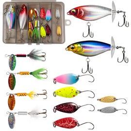 Trout Bait, 12-Piece Perch Bait, Blinker Fishing Spoons, Trout Hard Metal Spoon Set, Spinner Fishing with Spoon Box