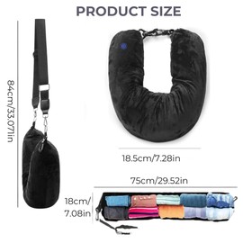 Travel Pillow, Refillable, Space Saving Neck Pillow for Suitcase Travel by Plane, Train or Car, Travel Neck Pillow, Inflatable Travel Pillow for Airplane, Travel Pillow, Airplane Pillow