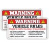 Unbranded/Generic Vehicle Rules Funny Warning Stickers | Safety Instructions Labels