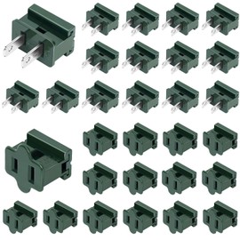 30PCS SPT-1 Christmas Female and Male Light Slip Plug Electrical Vampire Plug Zip 15 Male and 15 Female Gilbert Plugs Set, Christmas Light Plugs Ends for Outdoor Xmas Holiday Party