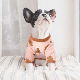 Dog Pajamas Spring Small Sized Onesie Clothes Soft Stretchy Puppy Pajamas for Small Dogs Cats Girl Pet Costume Cute Bear Printed Pjs Outifts French Bulldog Chihuahua Doggie Clothing