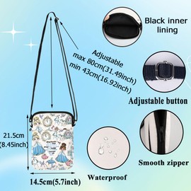 G2TUP Princess Cinderella Crossbody Bag Cinderella Fans Gift You Are Braver Beautiful Than You Know Cinderella Shoulder Bag (Cinde Princess CB)