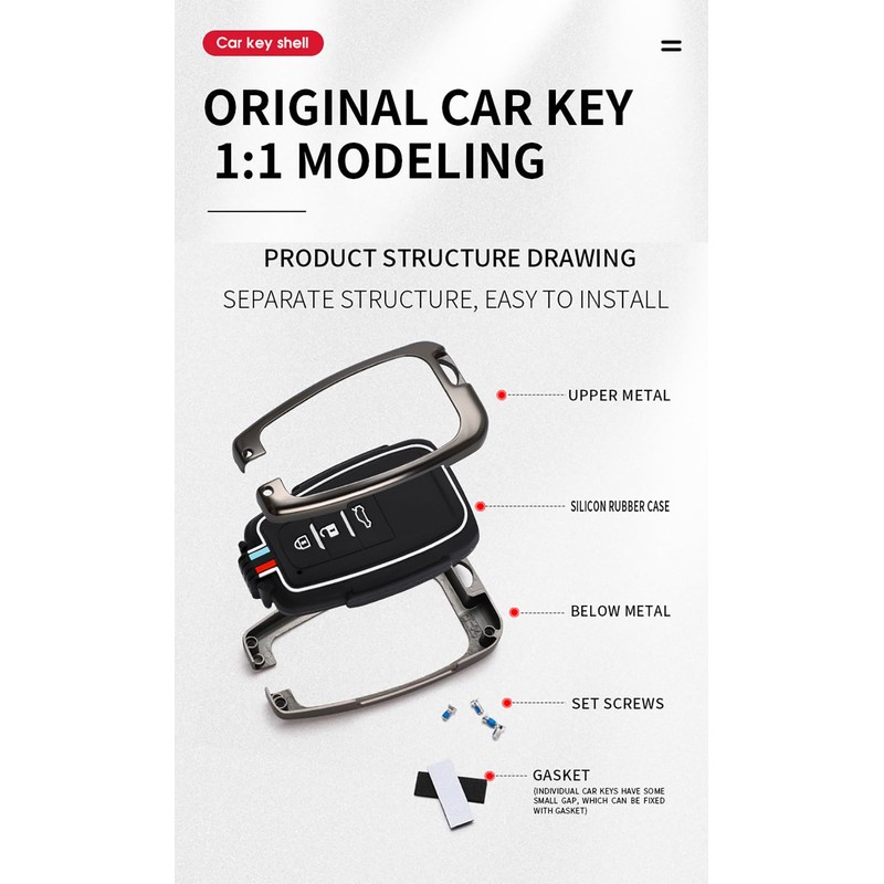 TECART Key Case Cover Fit for Toyota Camry RAV4 Key