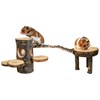 Wooden Hamster Platform Toy, Safe Wood Chinchilla Activity Playground Stand
