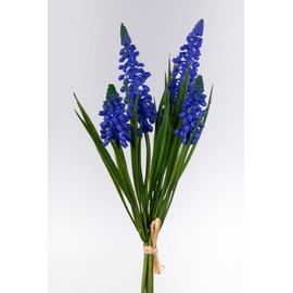 Grape Hyacinth 4 Bunch 28 cm FT Artificial Flowers Artificial Hyacinth Flowers Silk Flowers (Purple)
