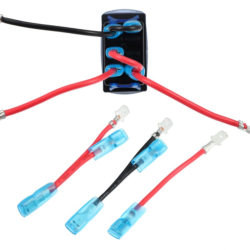 X AUTOHAUX Fan Override Rocker Switch 5Pin On-Off Blue LED