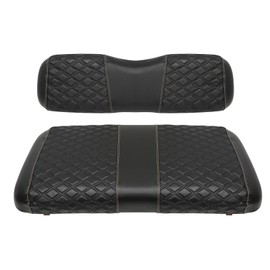 SAMXOMAP Golf Cart Seat Covers for EZGO TXT 1994-2013 Front OEM Universal Seat Cushion, Marine Grade Vinyl Leather EZGO TXT Seat Covers/Easy to Install-Black (2PCS)