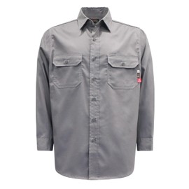 KONRECO FR Shirts Fire Resistant Shirts 100% Cotton 6.5oz Ash Gray Welding Shirts - Size L