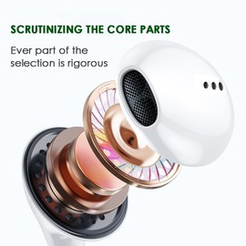 Tomonobu Wired Earbuds with Microphone, 3.5mm in-Ear Earphone with Volume Control, Headphones for iPhones, iPads, iPods, Computers, Laptops, Mp3/4, and Most Android Audio Devices, White