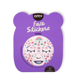 Omy Face Stickers, Kawaii | Brighten Your Look with 85 Adorable, Repositionable Stickers | Skin-Safe and Dermatologically Tested | Fun and Creative Expression for All Ages