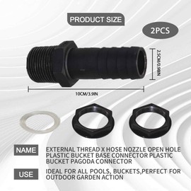 KAYEF Pack of 2 Tank Feed-Through 1 Inch Male Thread, Rain Butt Feed-Through Barrel Connection with Hose Nozzle 25 mm Hose Connection for Water Butt, Water Tanks, Cisterns (2 Pieces Tank Feed-Out)