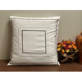 White 17x17 inch Throw pillow Cover - Embossed Grey & White Stripe 2 Pack NEW