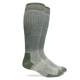 Carolina Ultimate Mens 90% Merino Wool Tall Boot Socks 1 Pair Pack, Charcoal/Green, X-Large