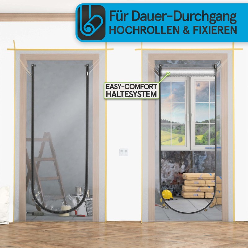 Toolcore® Dust Protection Door with Zip, 1.10 x 2.20 m,