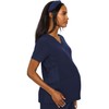 Med Couture Maternity V-Neck Scrub Top, 2 Pockets, Stretchy Side