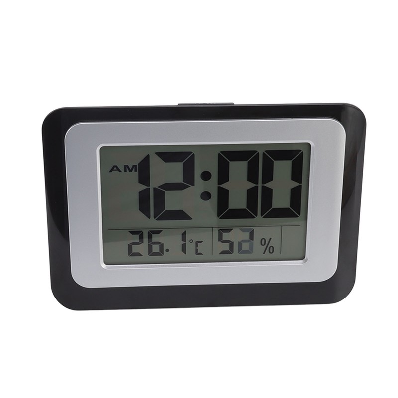 Digital Clock Large Display Blue Backlight Temperature Humidity Function Wall