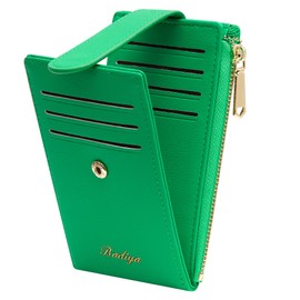 Badiya Slim Wallet for Women RFID Blocking Credit Card Holder Lady Bifold Small Wallets Organizer with Zipper Coin Pocket