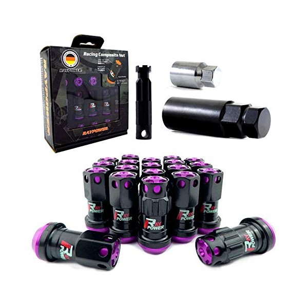 EPARTS Purple 20 Pieces M12 X 1.50mm Aluminum Wheel Lug