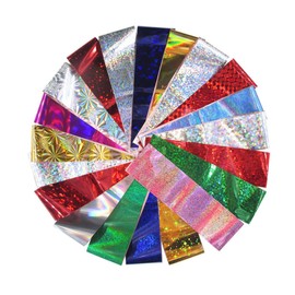 Beavorty 40pieces Nail Art Foil Stickers Transfer Film Decals for Women Easy Application Random Colors Decoration Set Unique Patterns for Stunning Nail Art