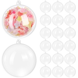 FRCOLOR Ornaments Balls, 2.0 inches (5 cm), Christmas Clear Hollow Balls, Set of 20, Plastic Balls, Plastic Spheres, Ornaments, Storage, Trees, Decorations, Clear Spheres