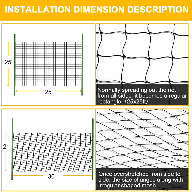 BSTPCOO Chicken Netting 25'x25' with 1" Mesh Nylon Bird Netting