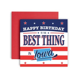 Huxters Fun Birthday Card - Iowa State Brother Son Nephew Dad Mum Uncle Friend Auntie Sister - Super Person - 14.8cm (Iowa)