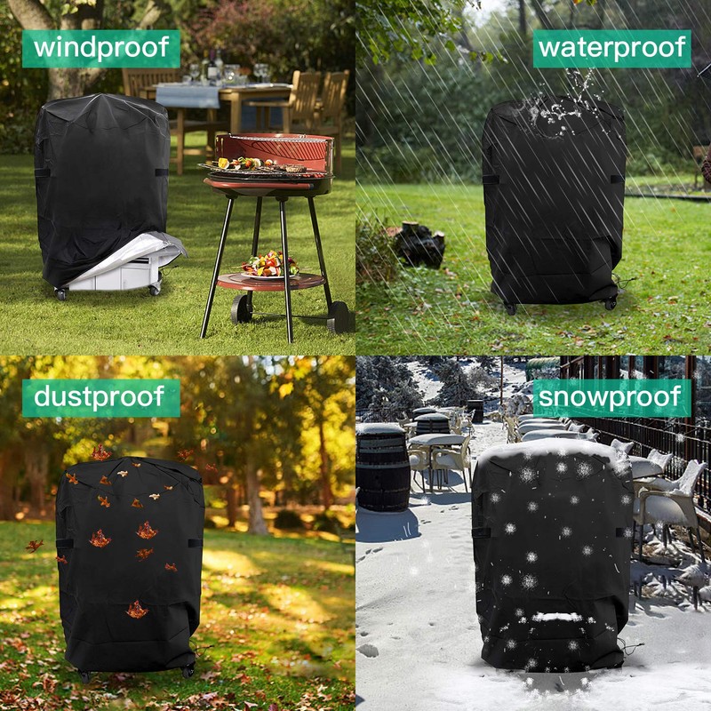 Weatherproof Barbecue Cover, Heavy Duty Tear-Resistant 210D Oxford, Waterproof, Windproof,