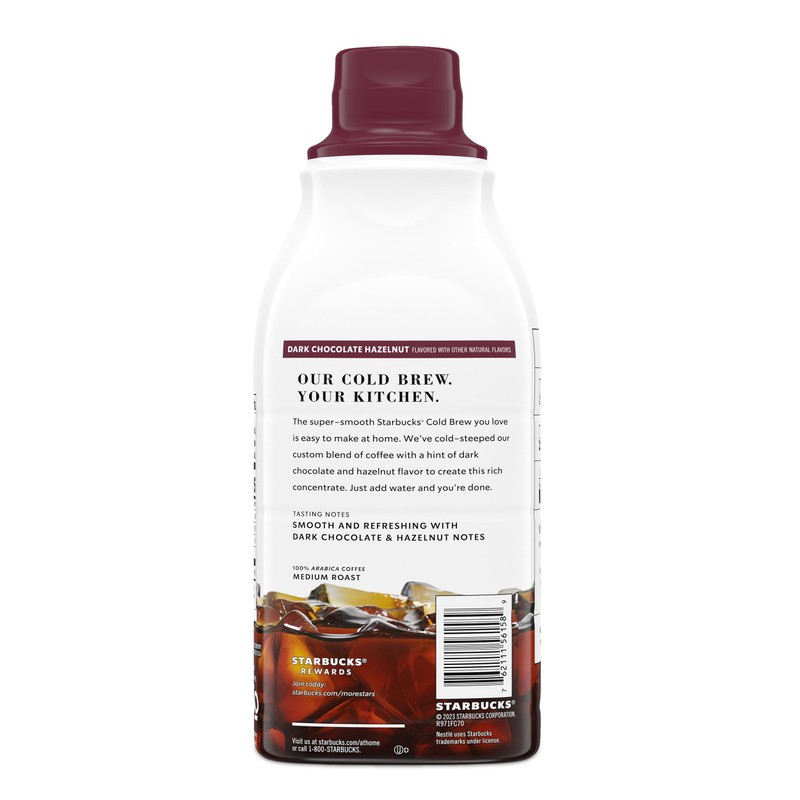 Starbucks Cold Brew Coffee Concentrate, Naturally Flavored Dark Chocolate Hazelnut,