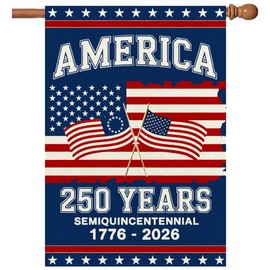 250 Anniversary Usa Garden Flags for Outside, 250 Anniversary USA Flag 1776-2026 Commemorative Patriotic Yard Sign Outdoor Stars & Stripes Design Banner 4th of July Decorations Double Sided Waterproof 250 Year American Flag 28x40 Inch