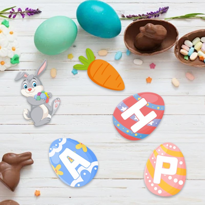 Easter Bunting,Easter Decorations,Rabbit Bunting Easter Egg Bunny Happy Easter Bunting